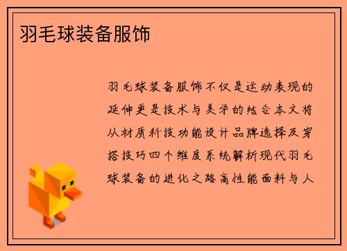 羽毛球装备服饰